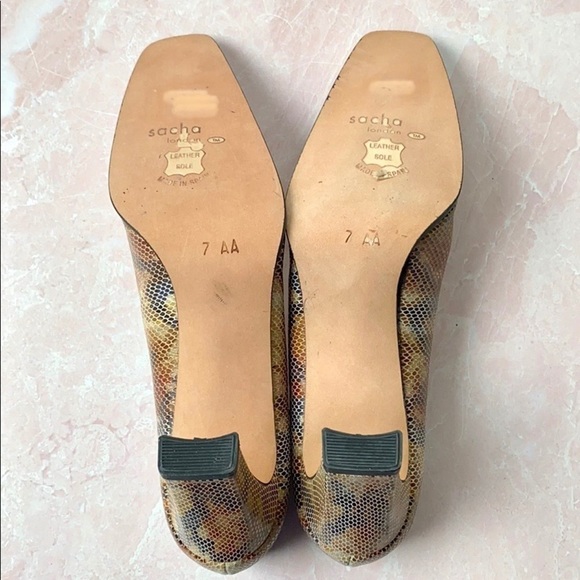 VTG Sacha London Camo Snakeskin Heels Sz 7AA - Picture 9 of 14